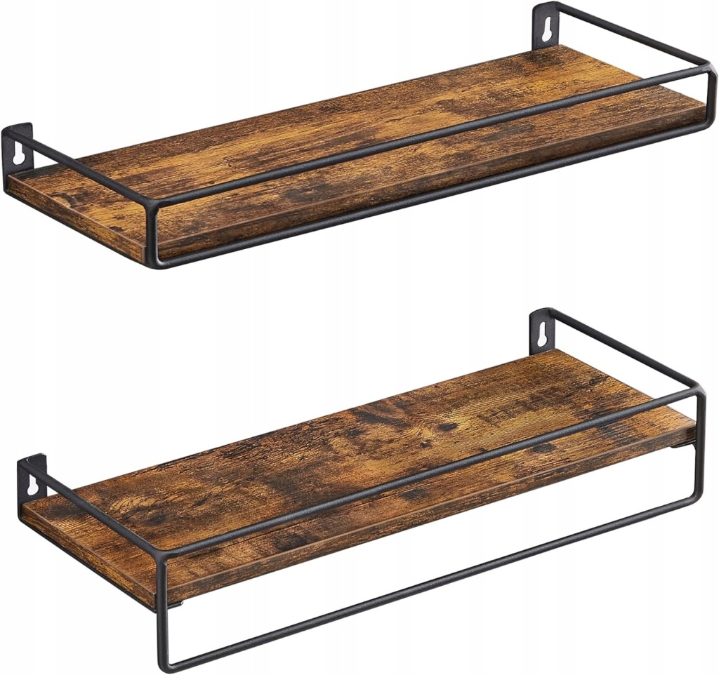 Półki płyta wiórowa Songmics 40 x 15 cm dąb rustykalny
