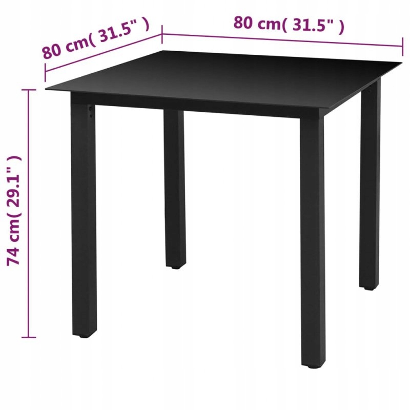 Stół VidaXL metal prostokątny 80 x 80 x 74 cm - obrazek 4