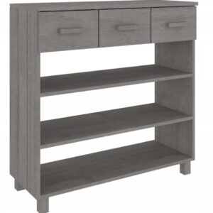 Konsola jasnoszara 90x35x90 cm Lite drewno sosnowe