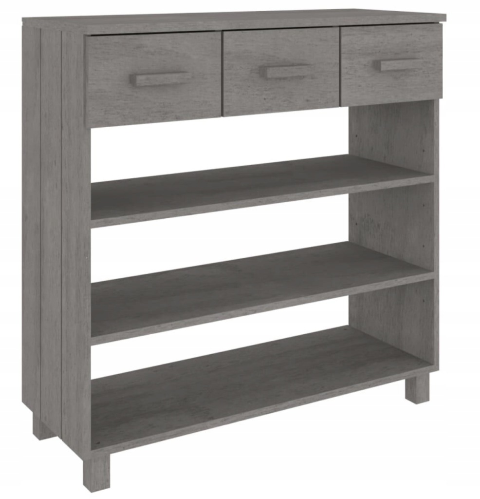 Konsola jasnoszara 90x35x90 cm Lite drewno sosnowe