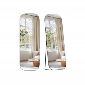 Toaletka Songmics czarny 50 x 160 x 37cm Duże Lustro Pełne Zaokrąglone