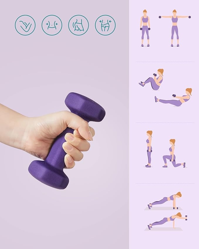 SONGMICS Hantle powlekane neoprenem, do treningu siłowego, fitnessu 2szt - obrazek 2
