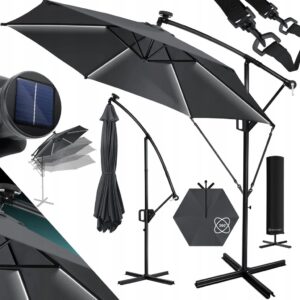 Parasol z oświetleniem KESSER szary 300 x 245 cm