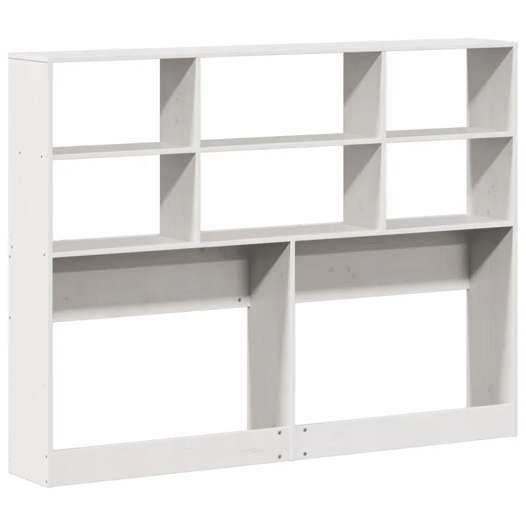 Wezgłowie do łóżka, z półkami, białe, 150 cm, drewno sosnowe - obrazek 6