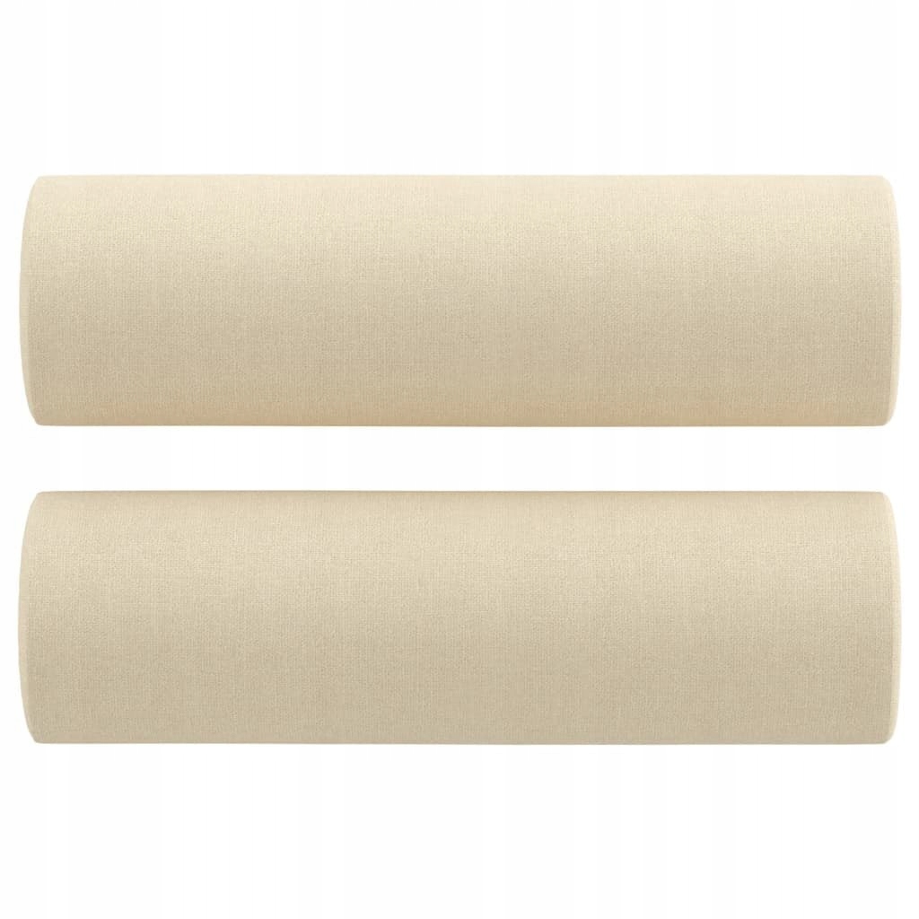 PODUSZKI OZDOBNE 2 SZT KREMOWE Ø15X50CM TKANINA