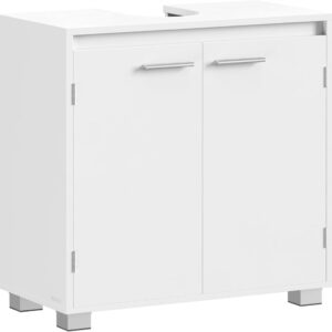 SZAFKA POD UMYWALKĘ 30 x 60 x 60 cm BIAŁA DRZWICZKI NÓŻKI