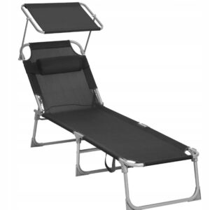 Leżak aluminium szary Songmics