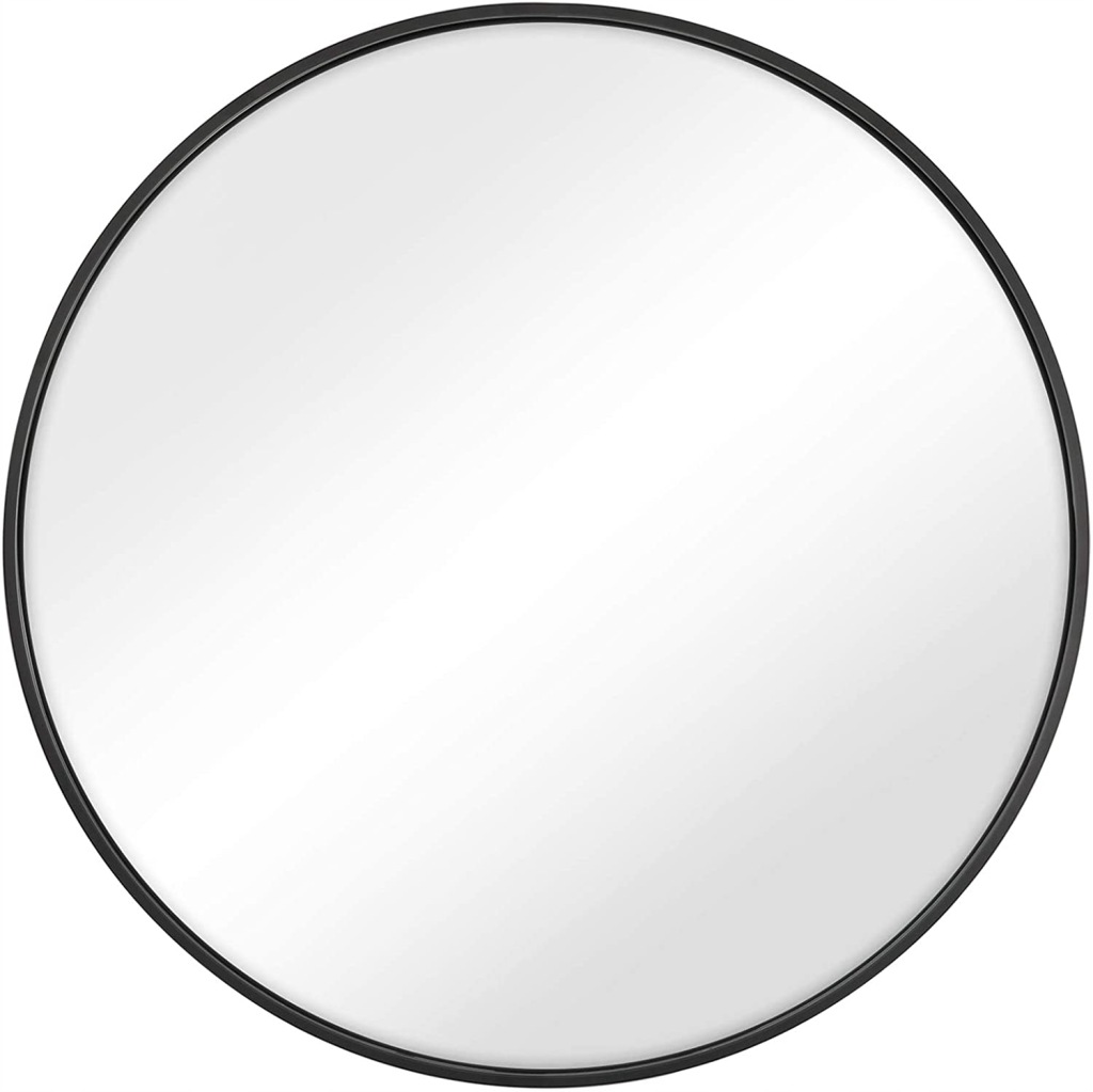 Lustro Songmics ścienne koło rama metal 600 x 600 mm - obrazek 2