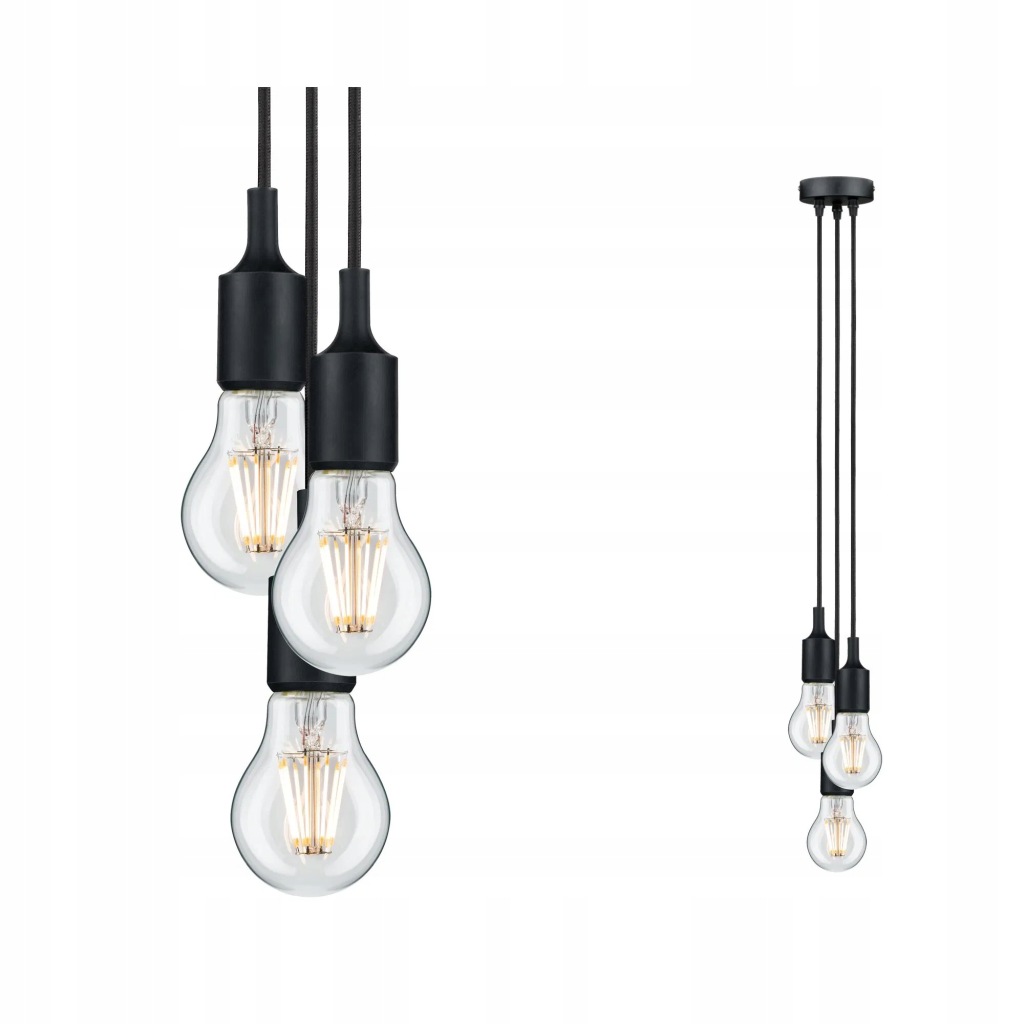 Lampa wisząca Paulmann Ketil Schwarz 3 -punkty światła wymienny moduł LED - obrazek 2