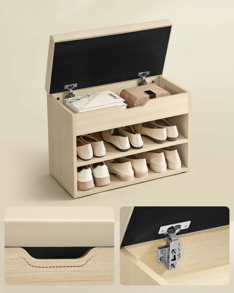 Szafka na buty Songmics 60 x 44 x 30 cm odcienie beżu - obrazek 5