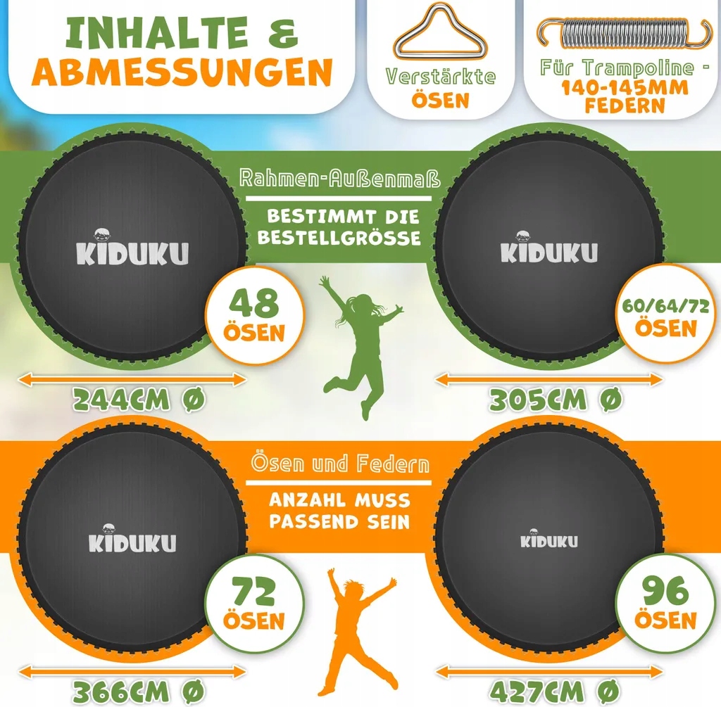 Tkanina do trampoliny Ø 427 cm KIDUKU - obrazek 3