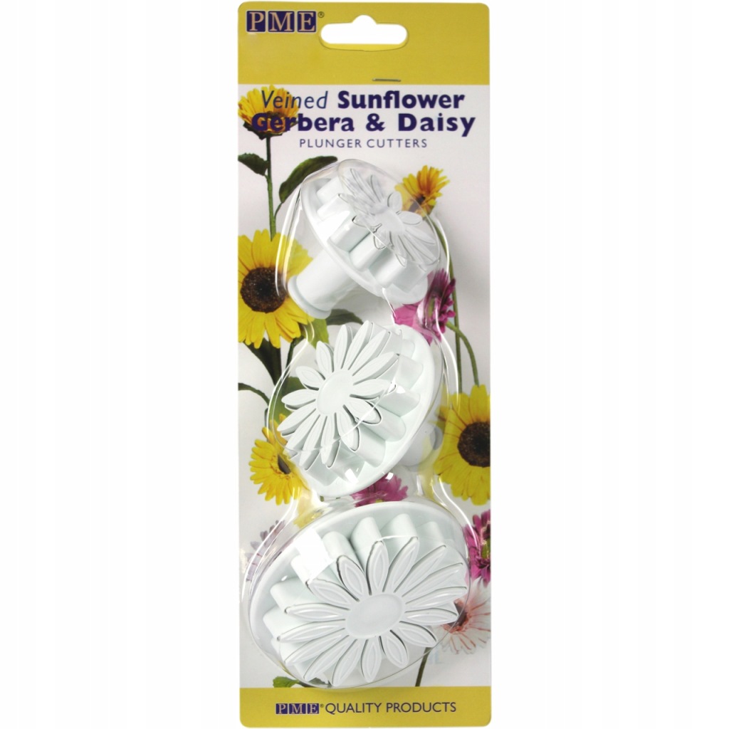 Zestaw wykrawaczy do fondantu: Margareta, Gerbera, Słonecznik S/M/L PME