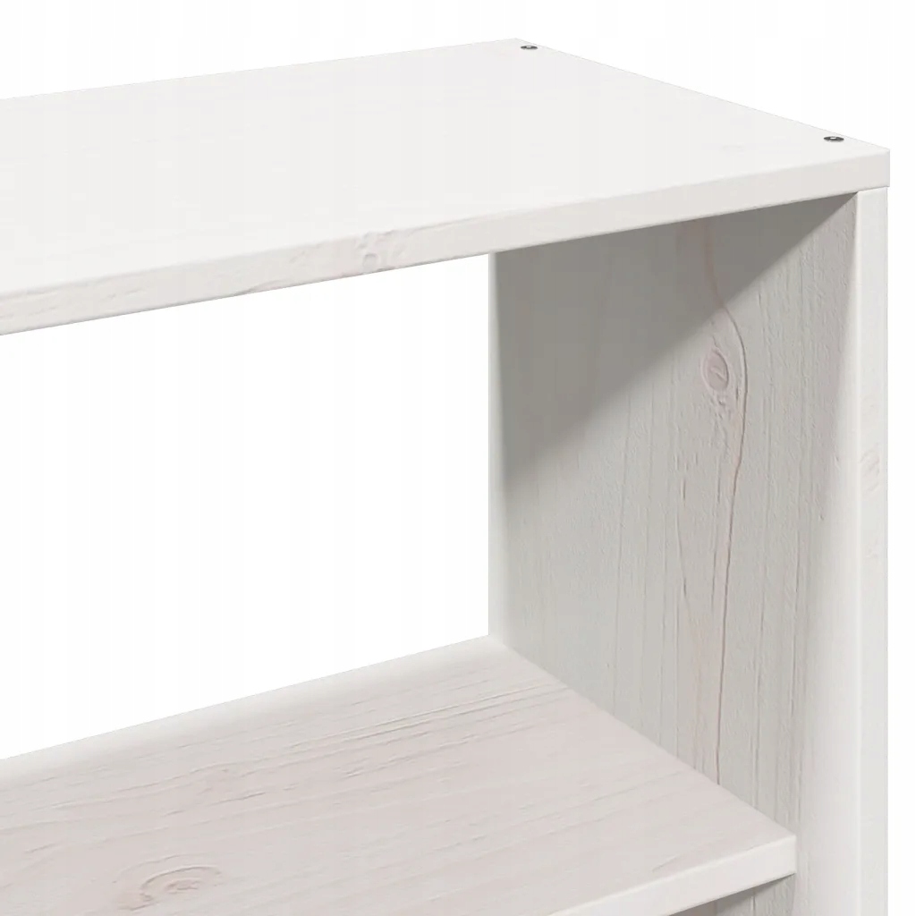 Wezgłowie do łóżka, z półkami, białe, 150 cm, drewno sosnowe - obrazek 8