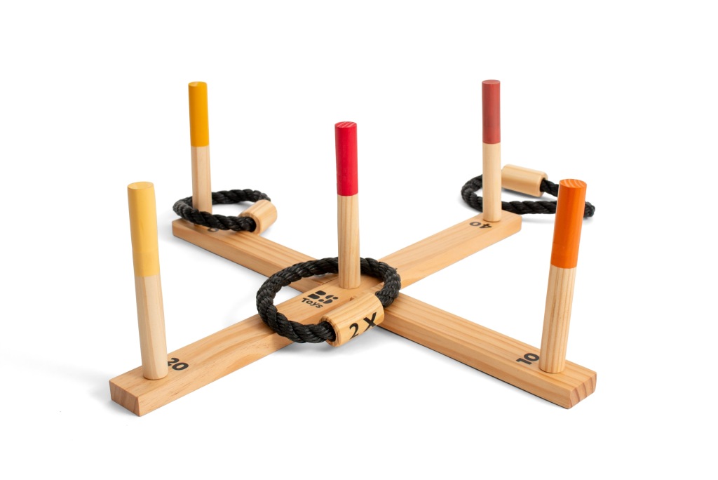 Gra zręcznościowa BS Toys - Rzut obręczą do celu, drewno, 6 lat + - obrazek 6