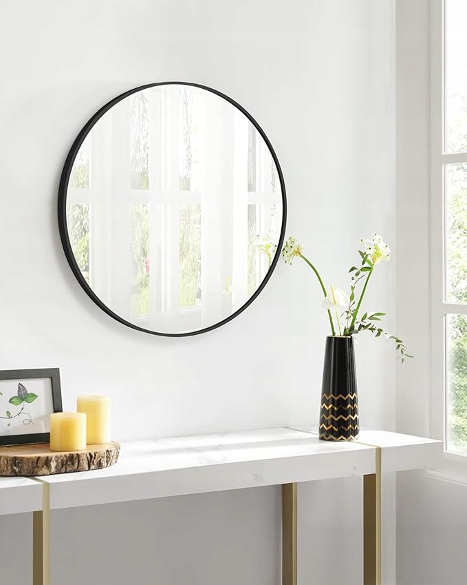 Lustro Songmics ścienne koło rama metal 600 x 600 mm - obrazek 10
