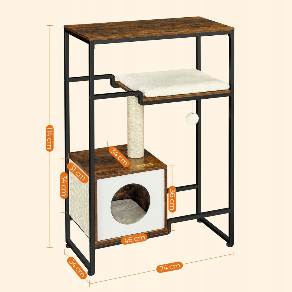 Drapak wysoki, legowisko, słupek do drapania, wieża Vasagle 101 - 160 cm - obrazek 5