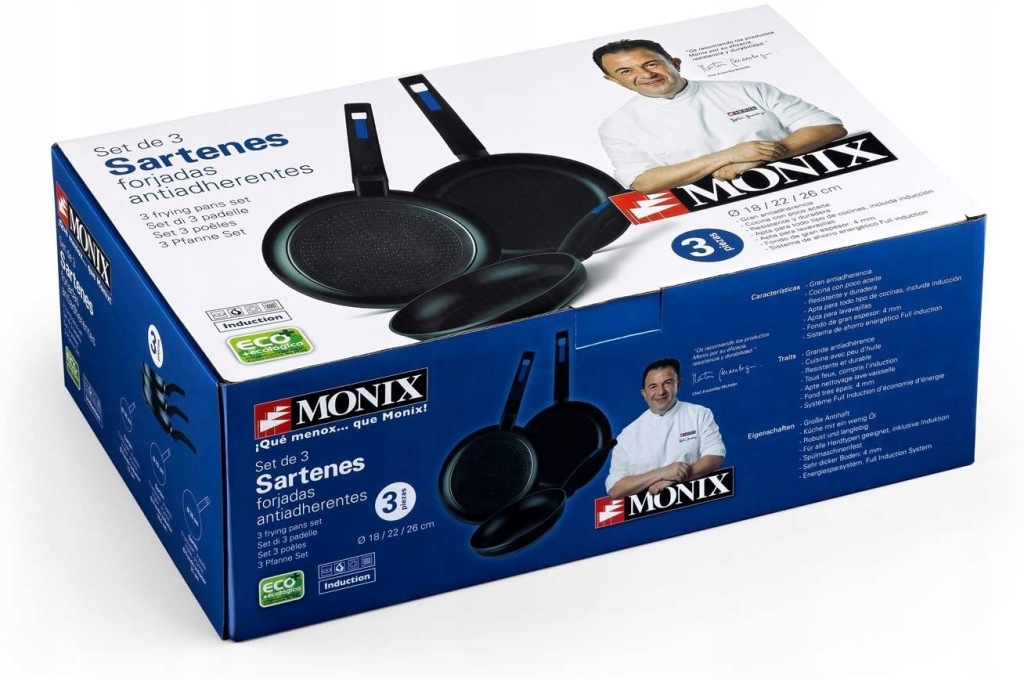 Monix Martin Berasategui zestaw, 3 patelnie, aluminiowe kute - obrazek 5