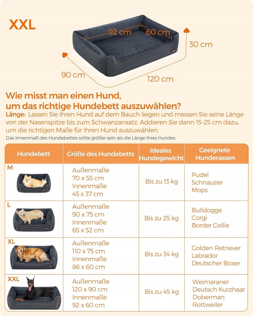 Feandrea legowisko dla psa szary 120 cm x 90 cm - obrazek 2