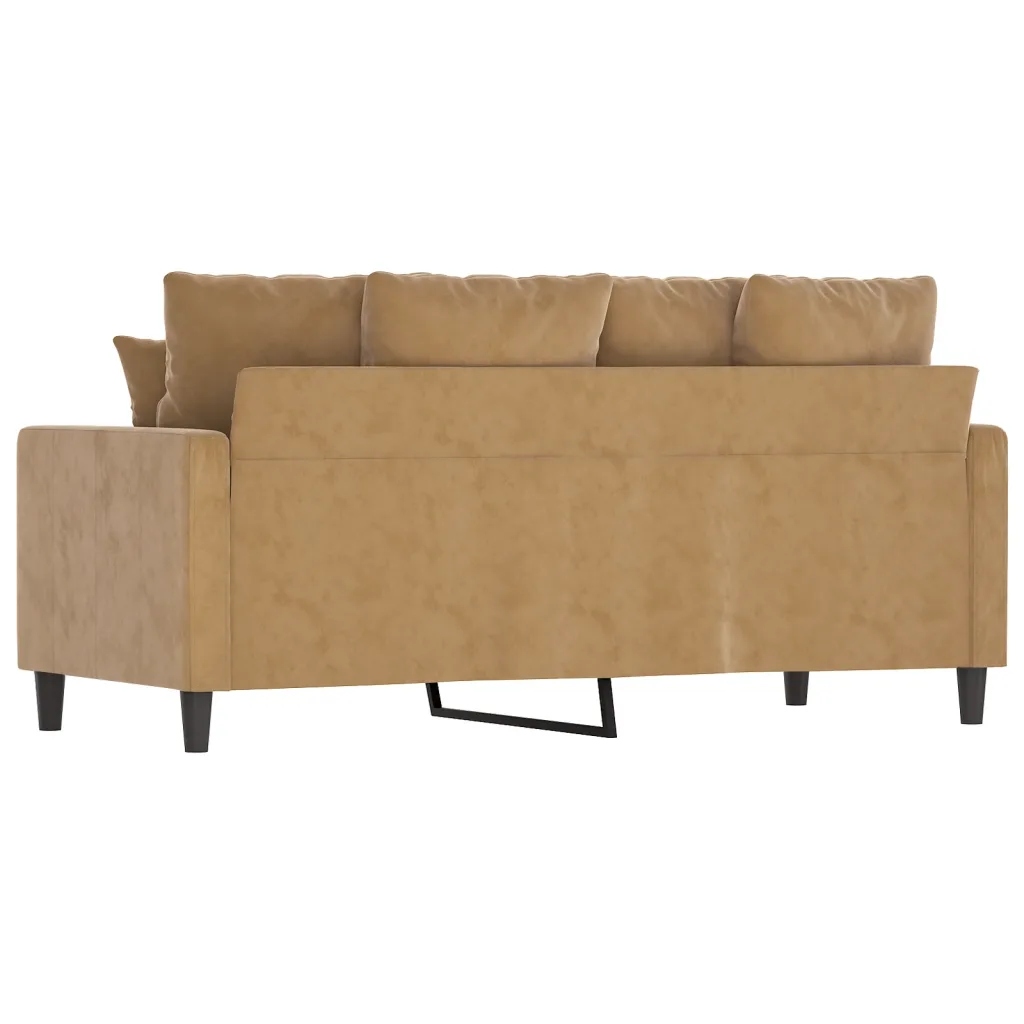 VidaXL Sofa 2-osobowa, brązowa, 140 cm, tapicerowana aksamitem - obrazek 3