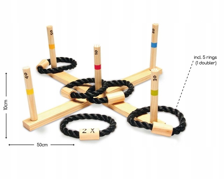 Gra zręcznościowa BS Toys - Rzut obręczą do celu, drewno, 6 lat + - obrazek 2