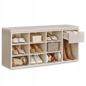 Szafka na buty z siedziskiem Songmics 104 x 30 x 48 cm odcienie beżu