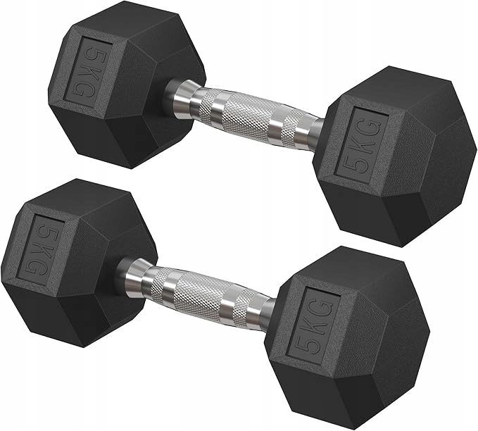 Hantle zestaw 2 sześciokątnych hantli do treningu, fitnessu