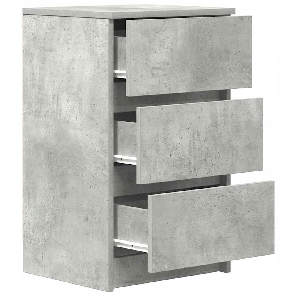 SZAFKI NOCNE Z 3 SZUFLADAMI 2 SZT. BETONOWY SZARY 39X35X65CM - obrazek 6
