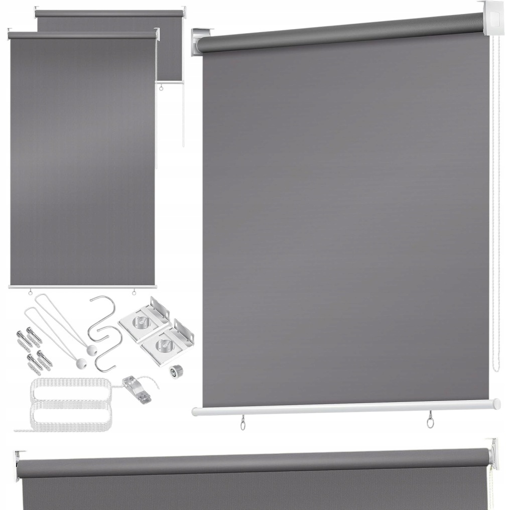KESSER markiza balkonowa 100x240 cm szara roleta boczna wodoodporna - obrazek 2