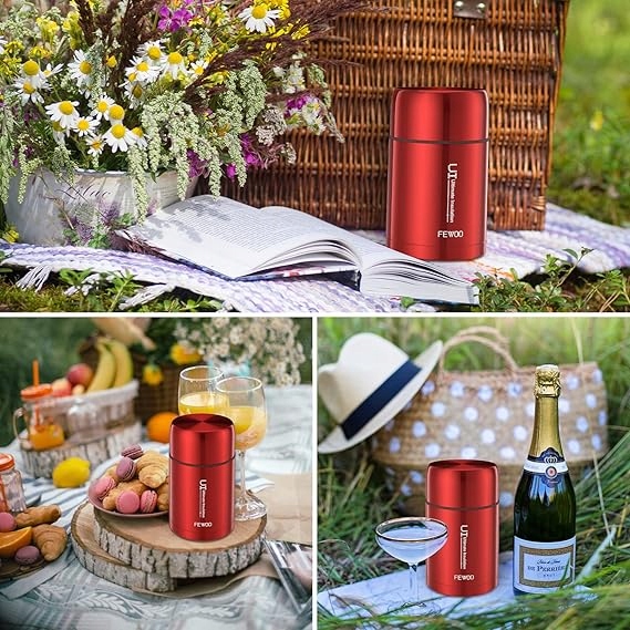 Termos FEWOO, 800 ml, próżniowo izolowany do gorących i zimnych potraw - obrazek 4