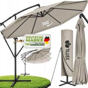 Pływający parasol - Parasol ogrodowy - Parasol 300 cm - Z podstawą