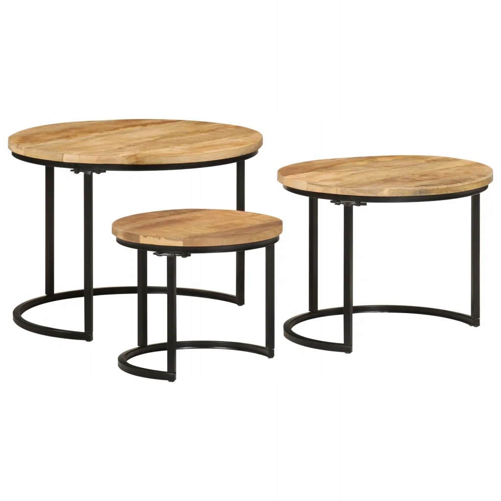 Stolik VidaXL 353901 okrągły 45 x 45 x 35cm czarny - obrazek 2