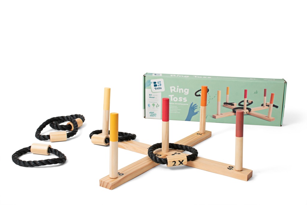 Gra zręcznościowa BS Toys - Rzut obręczą do celu, drewno, 6 lat + - obrazek 4