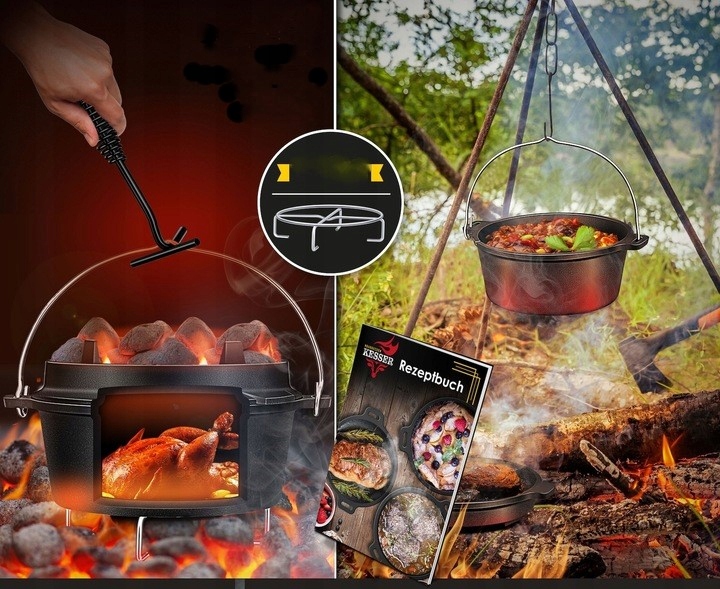 Patelnia grillowa KESSER 37 cm żeliwna - obrazek 4
