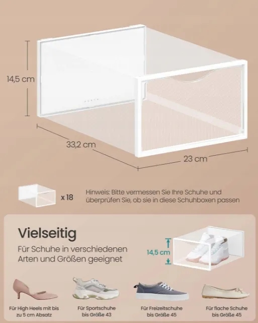 Pułka ,pudełka na buty organizer do przechowywania Songmics LSP318W01 - obrazek 2
