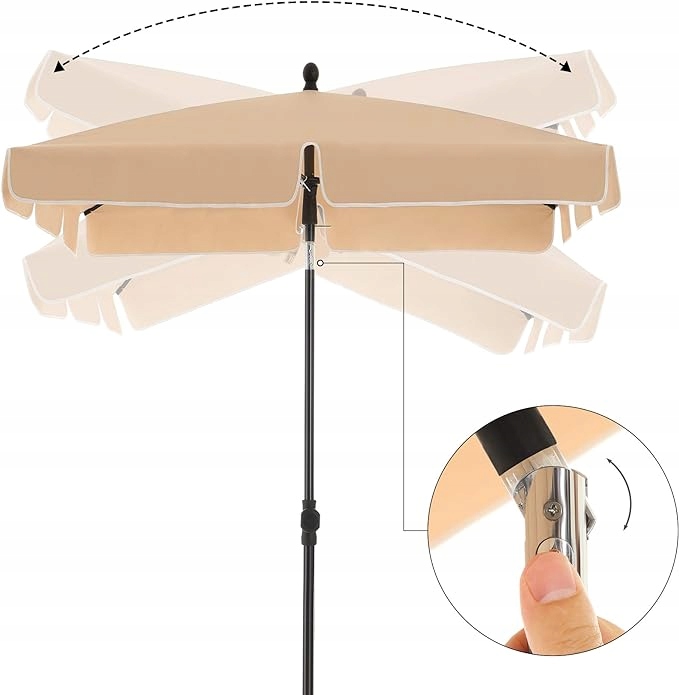 Parasol Songmics beżowy 200 x 240 cm - obrazek 5