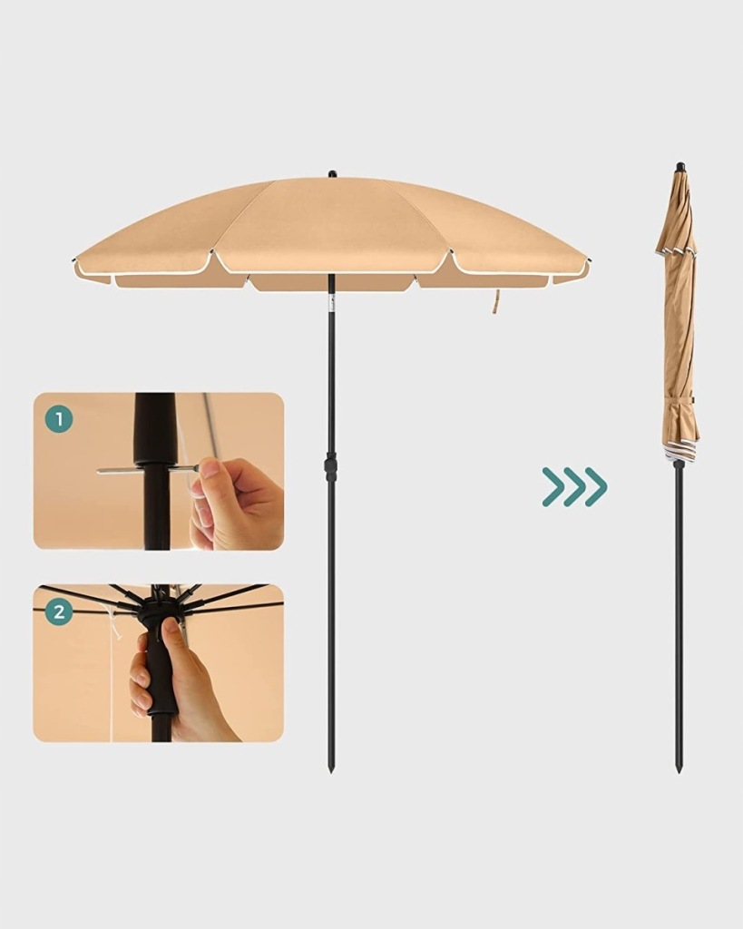 Parasol Songmics beżowy 200 x 240 cm - obrazek 10