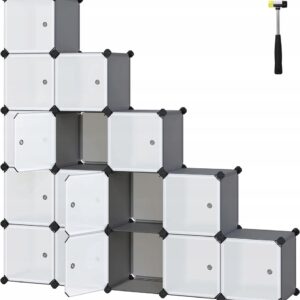 Szafka na buty Songmics 123 x 123 x 31 cm odcienie szarości