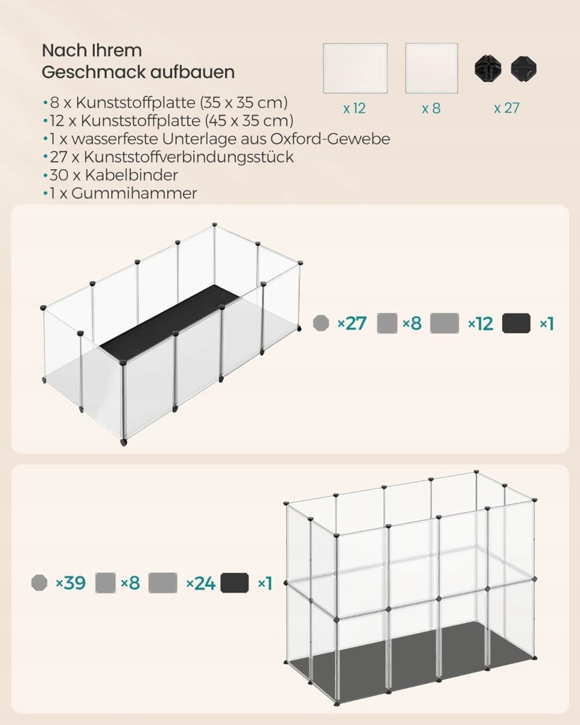 Kojec dla królików Songmics 46 x 73 x 143cm - obrazek 3
