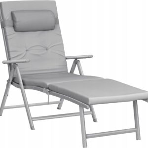 Leżak aluminium szary Songmics