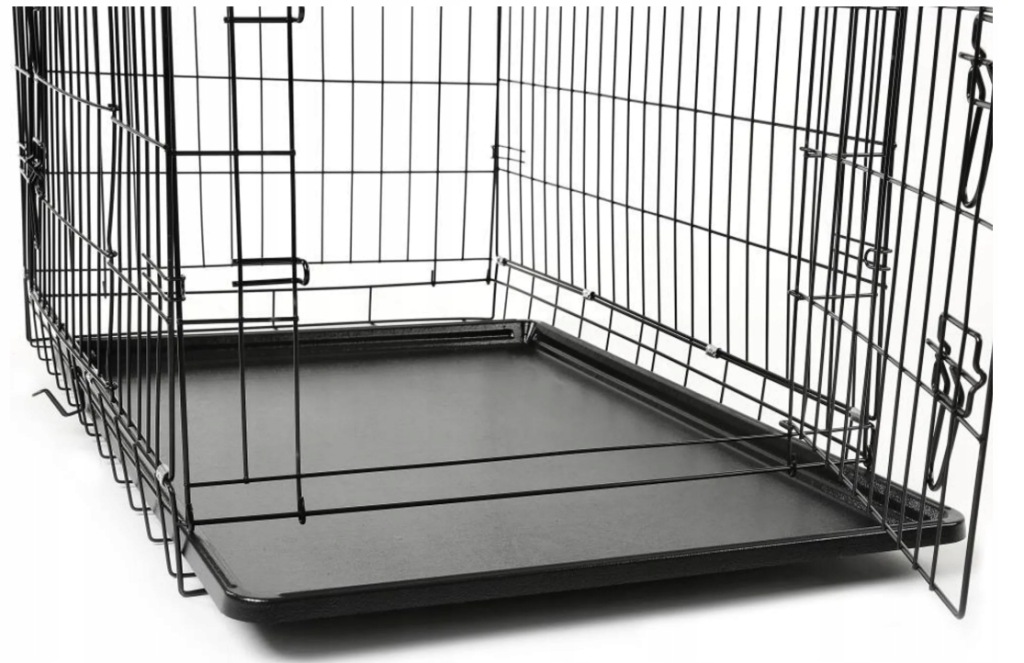 Metalowa klatka dla psa 91x58x64cm Tresko Czarna - obrazek 3