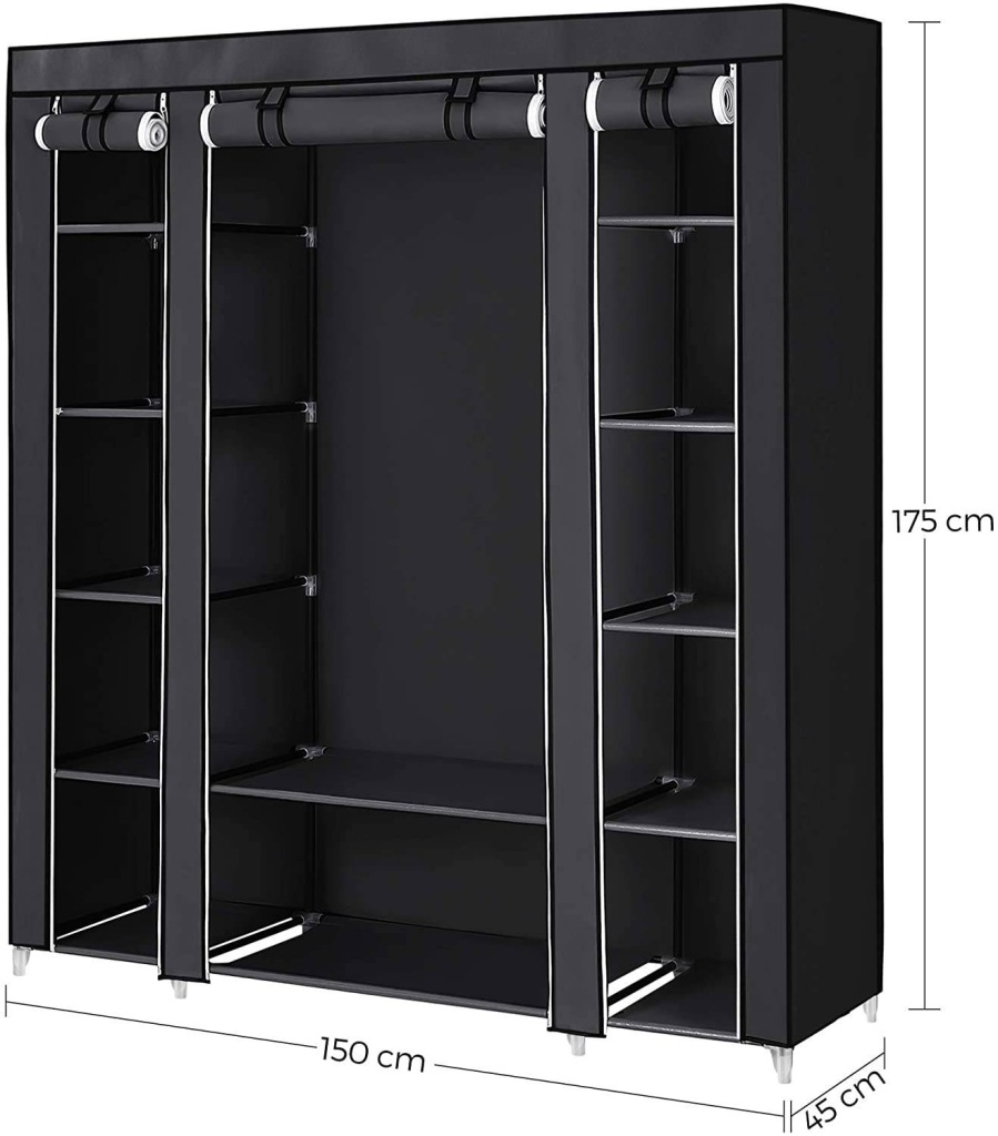 Szafa SONGMICS Szafa 150 x 175 x 45 cm czarny 150 x 175 x 45 cm czarny - obrazek 3