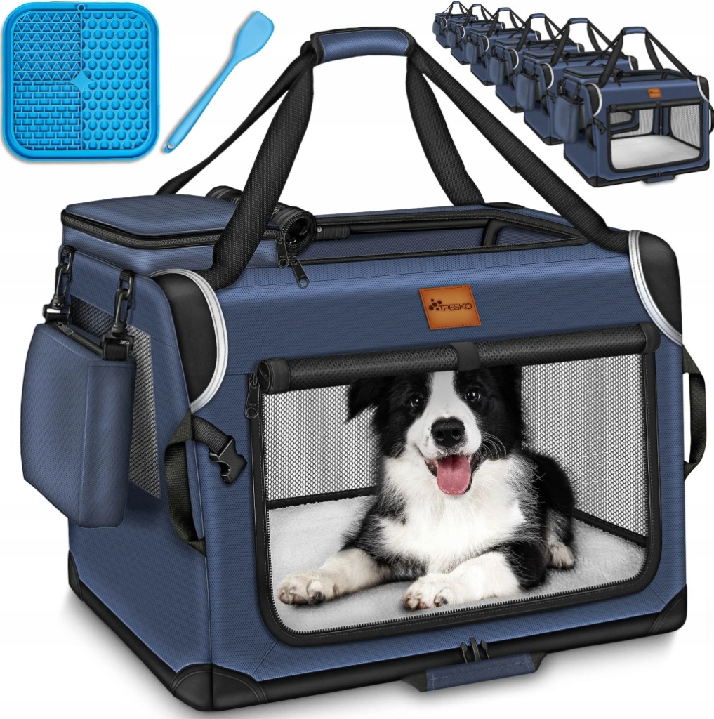 TRANSPORTER TORBA PODRÓŻNA DLA ZWIERZĄT ROZMIAR S 50 x 34 x 34 CM GRANATOWA